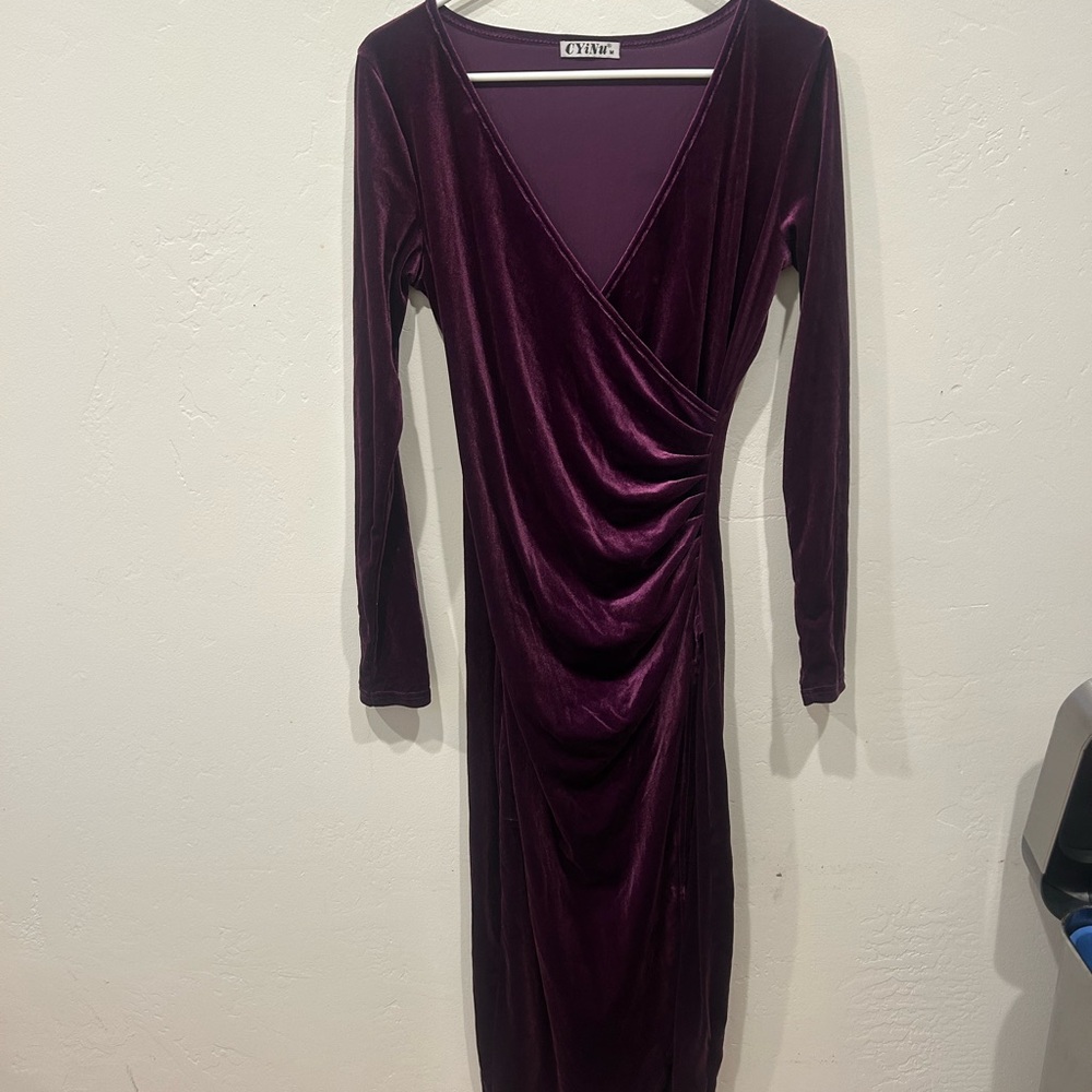 Elegant Purple Velvet Dress